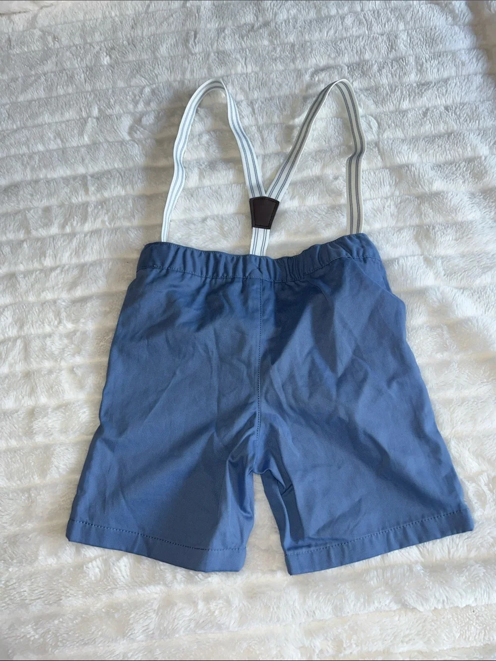 Carter's Light Blue Shorts with Striped Suspenders